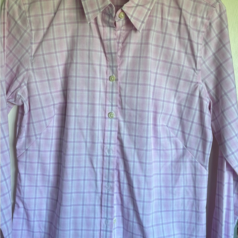 Pink Plaid Button-Up Shirt